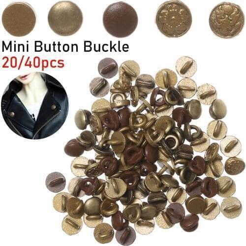 20/40Pcs 4mm Mini Button BuckleDoll Clothes Metal Printed Decoration Craft Buckles DIY Doll Clothing Sewing Accessories
