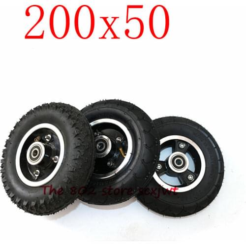 200x50Tyre Inflation Electric Scooter Tyre With Wheel Hub 8" Scooter Electric Vehicle Aluminium Alloy Wheel Pneumatic Tire