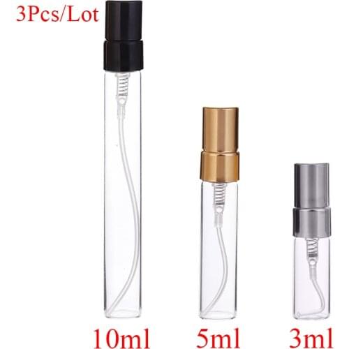 3 Pcs 5ml 10ml Refillable Mini Perfume Spray Bottle Aluminum Spray Atomizer Portable Travel Cosmetic Container Perfume Bottle