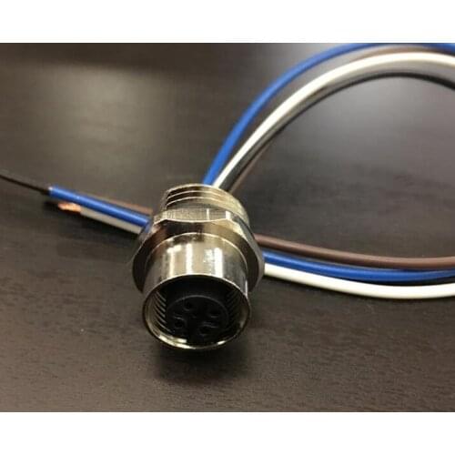 5pcs M12, 4pin 5pin 8pin locking Connectors with 10cm wires Aviation Plug Socket Male&female Wire Panel Connector Adapters