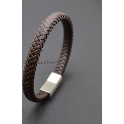 5pcs/lot Engrave Logo Braided Leather Bracelet Men Bracelet for Women Jewelry Multilayer Leather Clasps Charm Bracelet Men