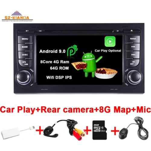 Car Play Android 9.0 Car DVD GPS For Audi A4 B6 B7 S4 B7 B6 RS4 B7 SEAT Exeo autoradio Wifi Bluetooth Car Multimedia Player