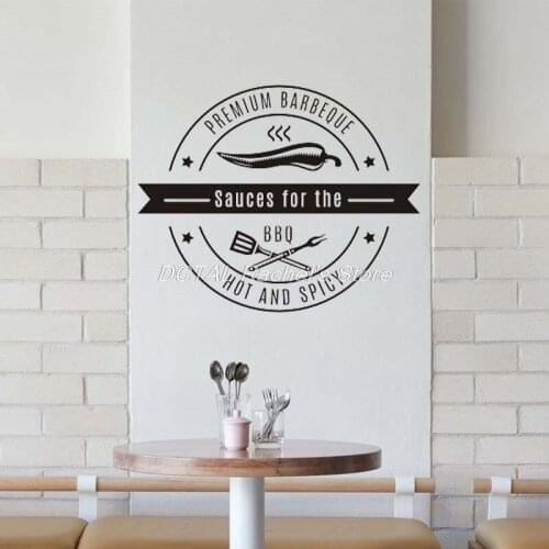 Barbeque Restaurant Decor Hot and Spicy Vinyl Wall Decal Kitchen Dining Room Sticker Bar Drink Art Sticker