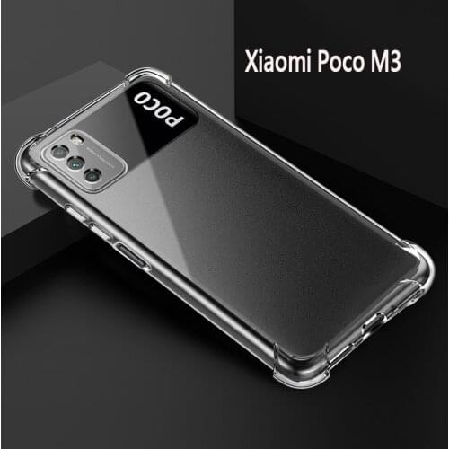 Phone Back Cover For Coque Xiaomi Poco M3 Case Funda M2010J19CG M2010J19CT Airbag Protective Shell On Capa Poko Poco M3 M 3 Case