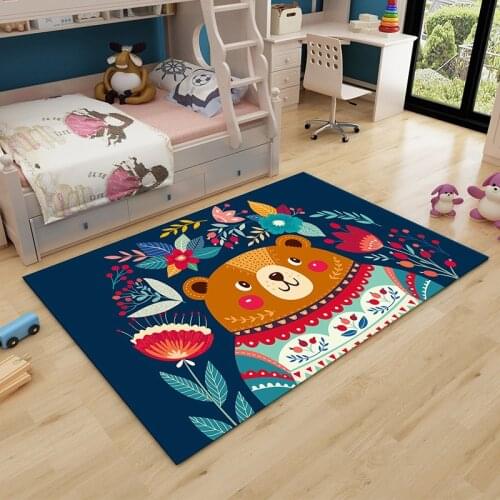 Cartoon Childrens Carpet Living Room Childrens Room Carpet Bedroom Full-Piece Tatami Bedside Blanket Rectangular Crawl Pad