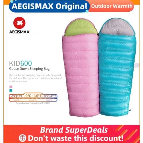 AEGISMAX KID Sleeping Bag Outdoor Travel Camping Ultralight Mummy Keep Warm White Goose Down Children Down Nature Sleeping Bag