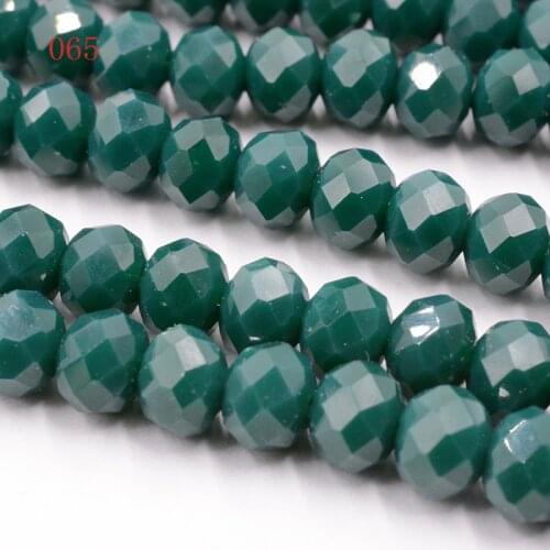 FLTMRH greenn Color 6mm 50pcs Rondelle Austria faceted Crystal Glass Bead Loose Spacer Round Bead Jewelry Making