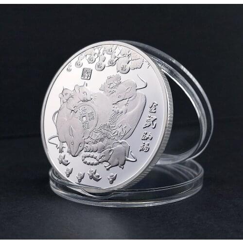 Chinese Zodiac Rat Mouse Silver Coin Commemorative Coins 2020 Art Souvenir Gifts