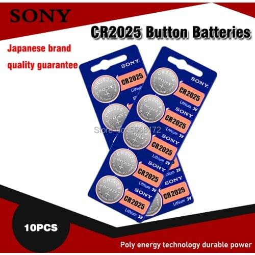 10PCS FOR SONY Original cr2025 Button Cell Batteries cr 2025 DL2025 LM2025 3V Lithium Coin Battery For Watch Weight Scale