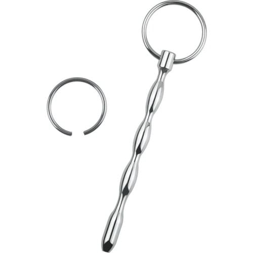 Stainless Steel Cock Ring Urethral Plug Sounding Rod Penis Insert Chastity Urethral Dilators Sex Toys For Men Cbt Masturbator