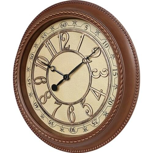 Creative living room wall clock 16-inch personalized minute hand digital dial silent movement Retro European style wall clock