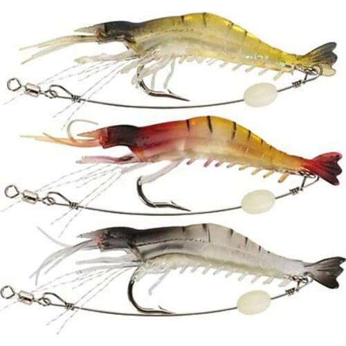 Soft Fishing Lure Tackle Mimic Shrimp Bait Rig Crankbait Hook Lowest Price