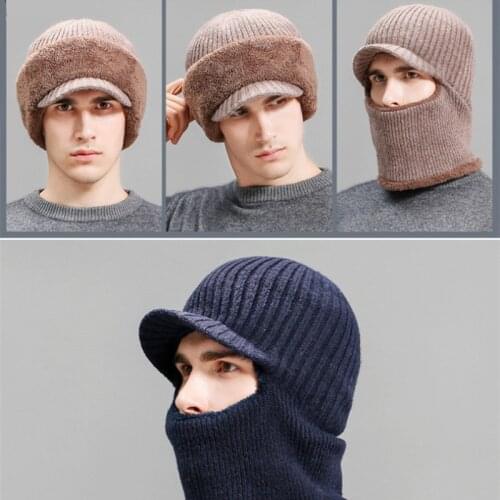 New Knitted Hat Scarf Winter Skullies Beanies Female Winter Hats For Women Men Baggy Ring Warm Thicken Fashion Cap Hats