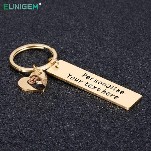 Couple Personalized Keychain Customized Picture Key Chain Birthday Valentines Day Gifts for Boyfriend Girlfriend Lovers Keyring