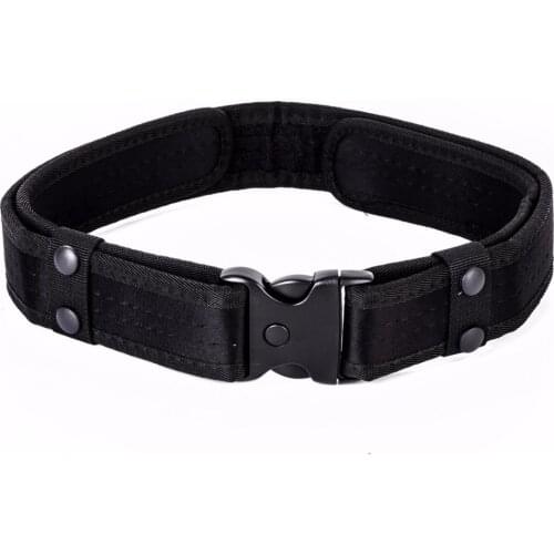 Outdoor Utility Tactical Police Security Belt Detachable Black Combat Gear Nylon Duty Belt For Men Hiking Climbing