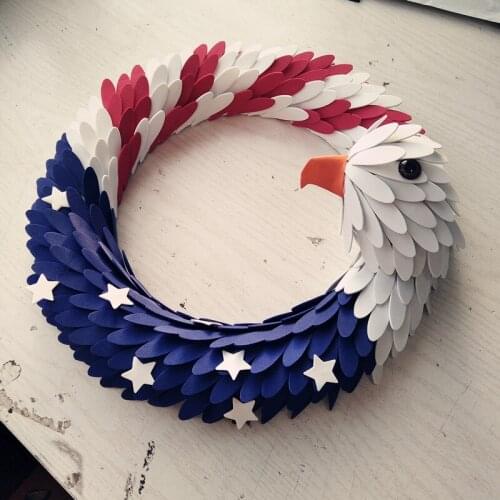 DIY American Independence Garland 10 Inch 15 Inch American Flag Door Trim Decoration Patriotic Eagle Garland