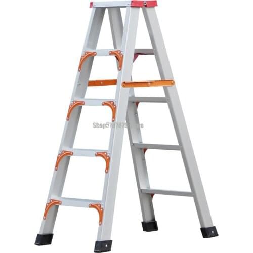 Thickened Aluminum Alloy Miter Ladder Household Ladder Folding Indoor Climbing Portable Mezzanine Ladder 2m Engineering Ladder