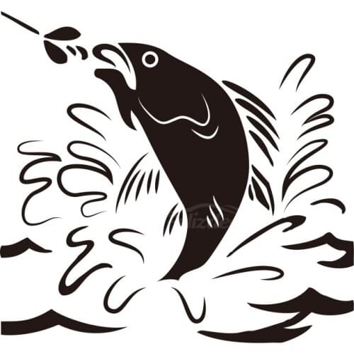 Fish On A Fishing Hook Car Decals Vinyl Decor Stickers Waterproof Removable Car Body Decor Decals Hot ZP0571