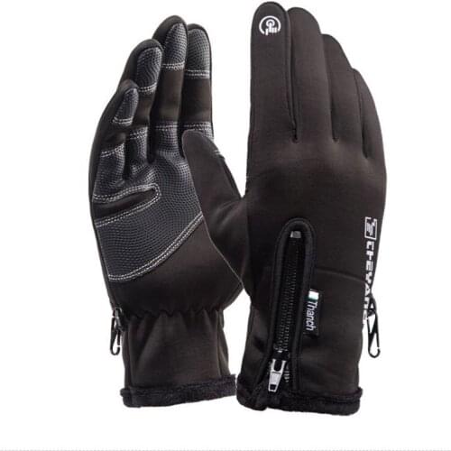 Winter Outdoor Waterproof Touch Screen Gloves Unisex Windproof Warm Riding All-finger Plus Velvet Mountaineering Ski Gloves