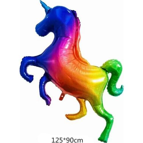 1 Pc Lovely Laser Rainbow Gradual Change Unicorn Party Balloon Decor Birthday Party Baby Shower Wedding Decor Balloon Gift