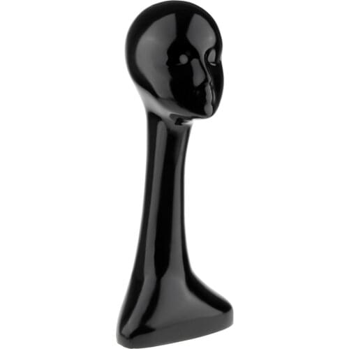 21inch Wigs Head Mannequin Scarf Necktie Wigs Hat Cap Display Head Long Neck Black