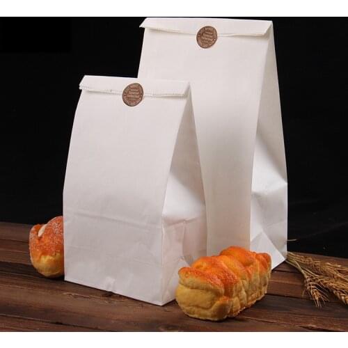 50pcs/pack Disposable Bread Packing Bag Western Kraft Paper Food Packing Tools Big Capacity Bags Takeout Food One-off Supplies