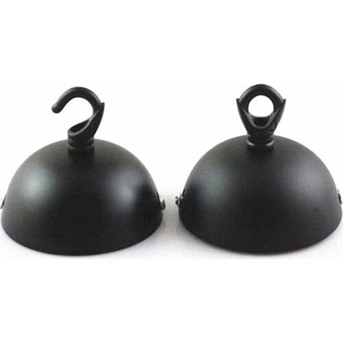 6pcs Black/White Lamp Base 80mm Diameter Vintage Iron Ceiling Rose Hook Plate Holder With Open/Closed Hook DIY Ceiling Holder