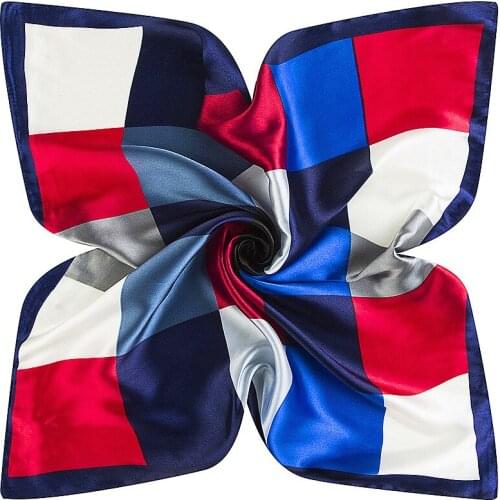 60cm * 60cm spring new big lattice fight color Ms. professional scarf small square