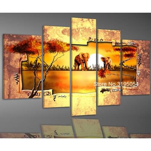 Elephants,5D Diy Diamond Painting Africa Cross Stitch full Diamond Embroidery Rhinestones Diamond Mosaic pattern Home decor 5pcs