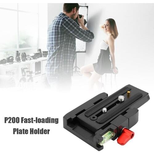 P200 Aluminium Alloy Clamp Tripod Quick Release Plate for Manfrotto 501 500AH Q5 Installed on Different Equipment as Slideway