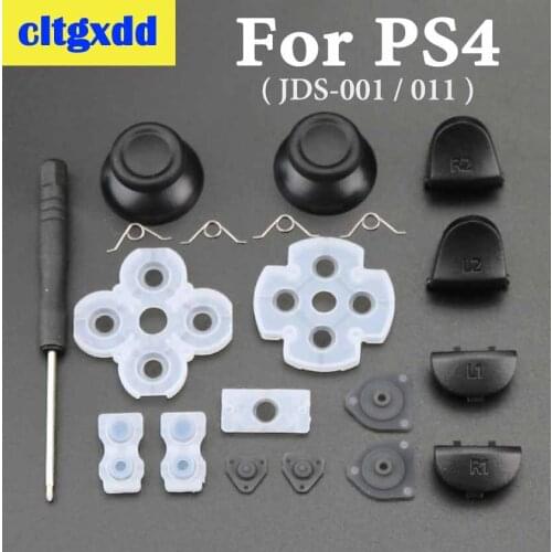 Cltgxdd Handle Grip Button For Dualshock 4 PS4 Controller L1 R1 L2 R2 Trigger Buttons Analog Stick + Conductive Rubber Button