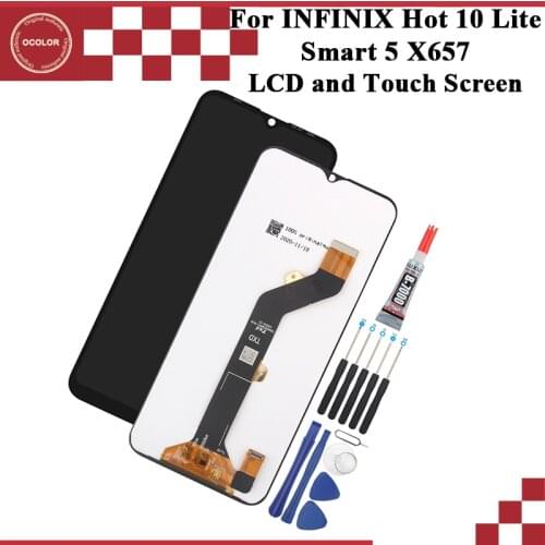 Ocolor For INFINIX Hot 10 Lite LCD Display And Touch Screen Digitizer Assembly 6.6 inch For Smart 5 X657 Screen Replacement