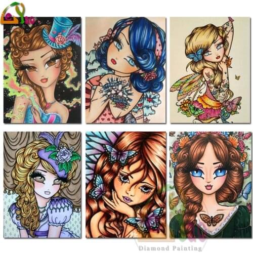 Fantasy Square Round Drill Cartoon girl children gift Mosaic Diamond Painting Cross Stitch DIY artwork 5D Embroidery Puzzle