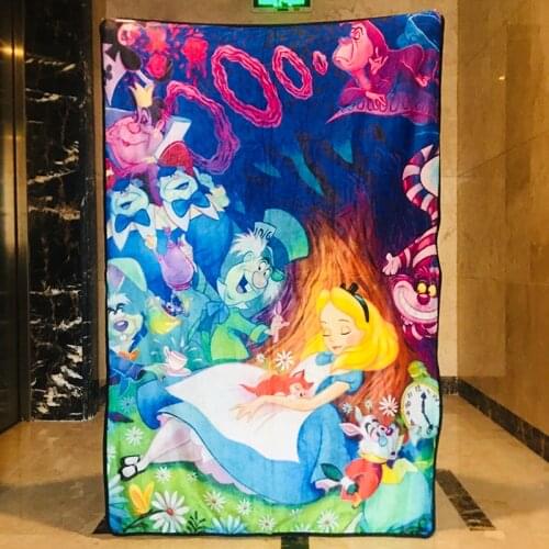 Disney Princess Alice in Wonderland Sleep Anime Figures Cartoon Product Cosplay Accessories Blanket Warm Household Children Kids