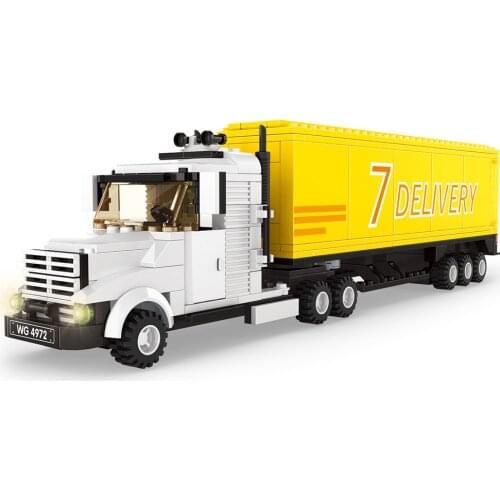 City Engineering Series Container Truck Building Blocks Transportation Vehicle Construction Car Toys Gifts For Children Kids