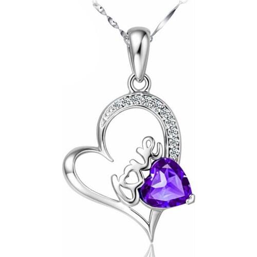 LN16 Classic Necklace send with dust bag jewelry hot sell necklace 925 silver with ziron stone pendant gift