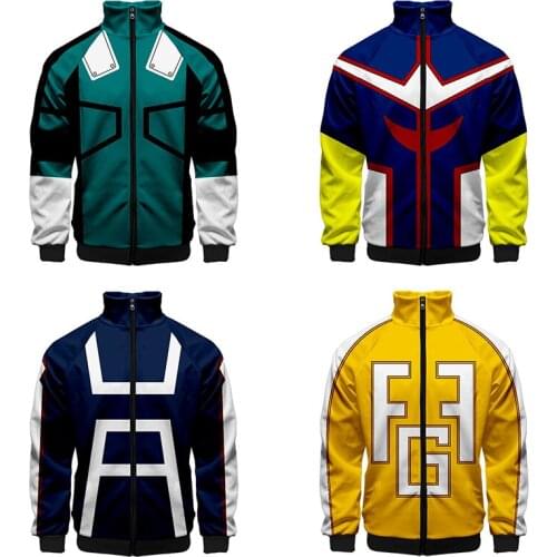 My Hero Academia Cosplay Costume Men Uniform Zipper Jackets Hoodies Sweatshirts Cosplay Halloween Costumes for Women Coat