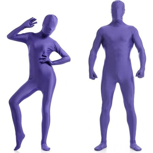 Customized Zentai Costumes Full Body Skin Suit Catsuit Halloween Costumes Adult Bodysuit add crotch zipper open eyes open mouth