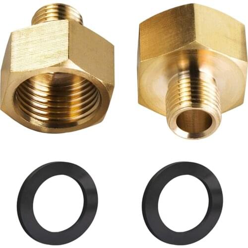 1 Pair Brass Gas Hose Adapter 1/2 Inch Female x 1/4 Inch Male Thread for Gas Stove Camping Picnic
