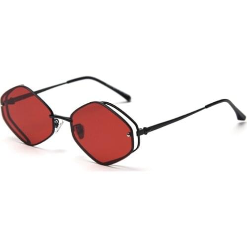 Veshion Retro Polarized Sunglasses Men Metal Rhombus Uv400 Hollow Square Sun Glasses for Women Small Fashion Accessories Summer