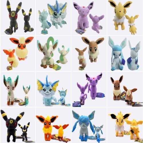16~20cm EEVEE Espeon Peluche Umbreon Jolteon Glaceon Vaporeon Flareon Leafeon Stuffed Plush Doll Toys