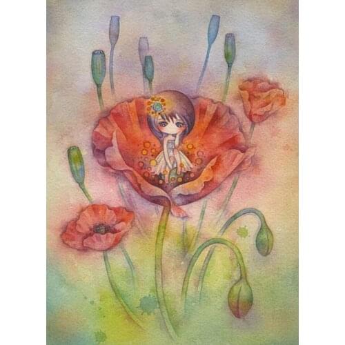 DIY Cartoon Girl 5D Diamond Painting Flowers Animal Full Round Drill Diamond Embroidery Gift Cross Stitch Kits Home Decor