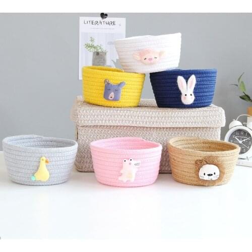 Sheep Desktop Storage Basket Cotton rope Handmade Sundries Storage Box for toy Cosmetic Book Organizer Laundry Basket Home Decor