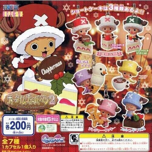 Bandai Genuine Gashapon Toys ONE PIECE Christmas Series Tony Tony Chopper Cute Action Figure Ornaments Phone Charms