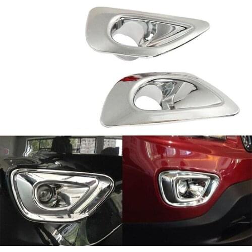 Front DRL Light Lamp Cover Trim Bezel Bumper Foglight Garnish Insert Molding For Jeep Grand Cherokee 2014