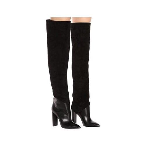 Plus size 48 Over Knee Boots Sexy Fetish Dance Nightclub Party Shoes High Heel Platform Women Patchwork Thigh High Boots Mujer