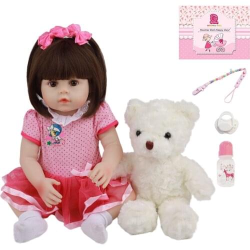 Realistic Bebe Reborn Baby Doll 19 Inch Full Vinyl Body Truth Lifelike Baby Toy Doll For Kid Birthday Gift Early Education 48CM