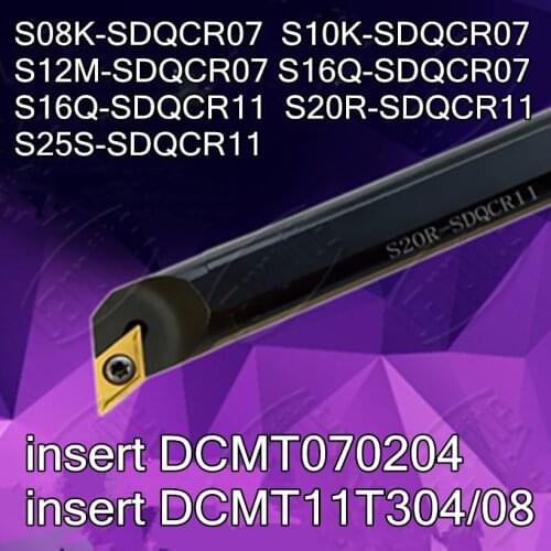 S08K S10K S12M S16Q S20R S25S- SDQCR07 SDQCR11 insert DCMT070204 DCMT11T304/08 CNC Inner hole turning tool Free shipping