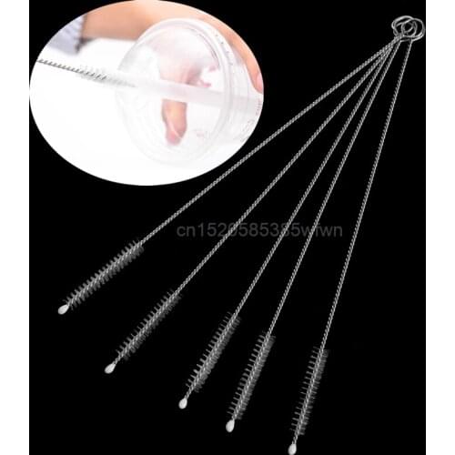 5Pcs/lot Baby Milk Feeding Bottle Drink Water Cup Straw Washing Brush Cleaner Spiral Soft Hair Cleaning Tool Drop shipping