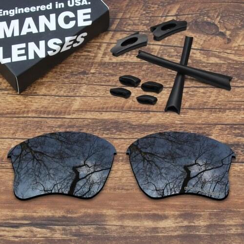 ToughAsNails Resist Seawater Corrosion Black Polarized Replacement Lenses and Black Rubber Kit for Oakley Flak Jacket XLJ